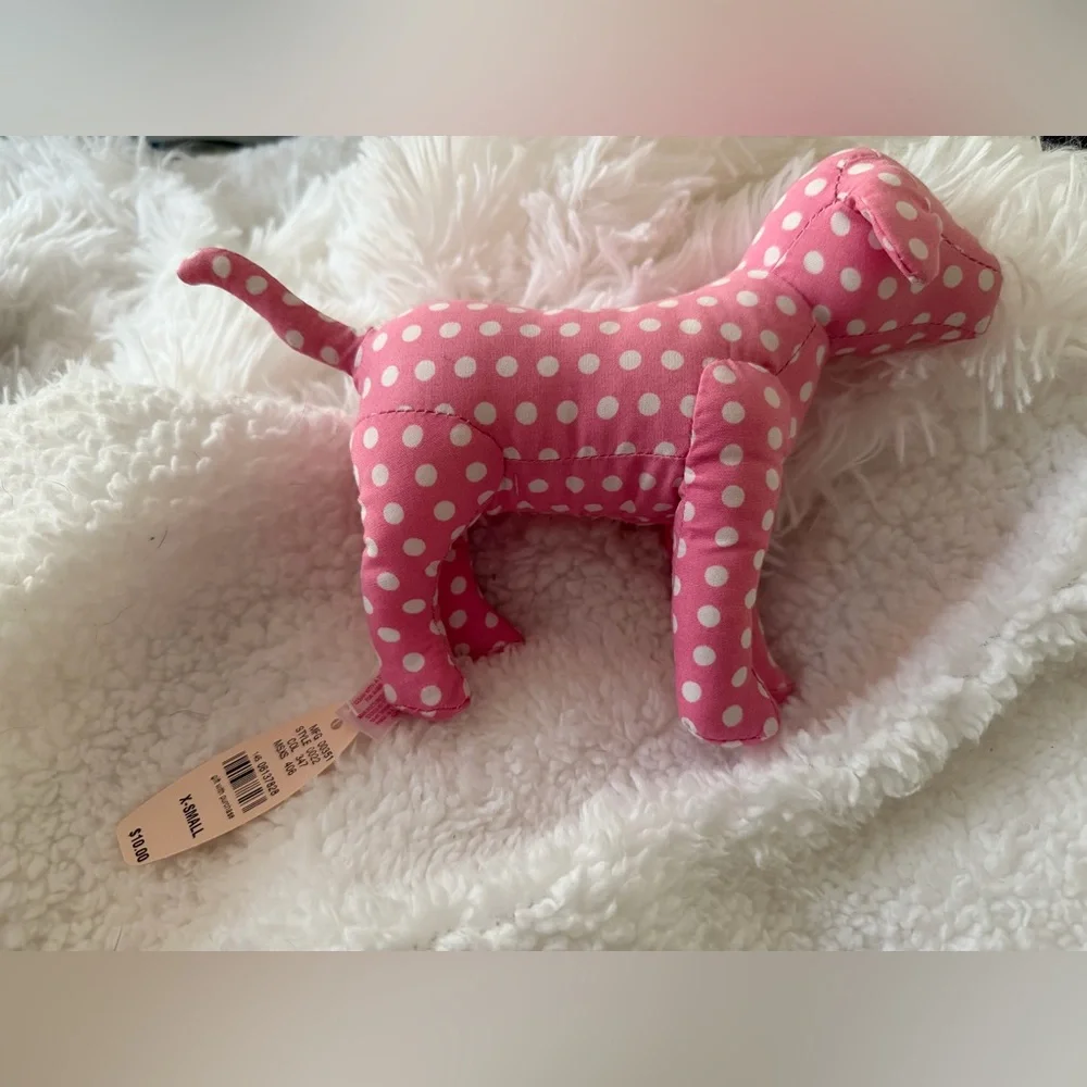 PINK Victoria's Secret Pink Polka Dot Dog Plush